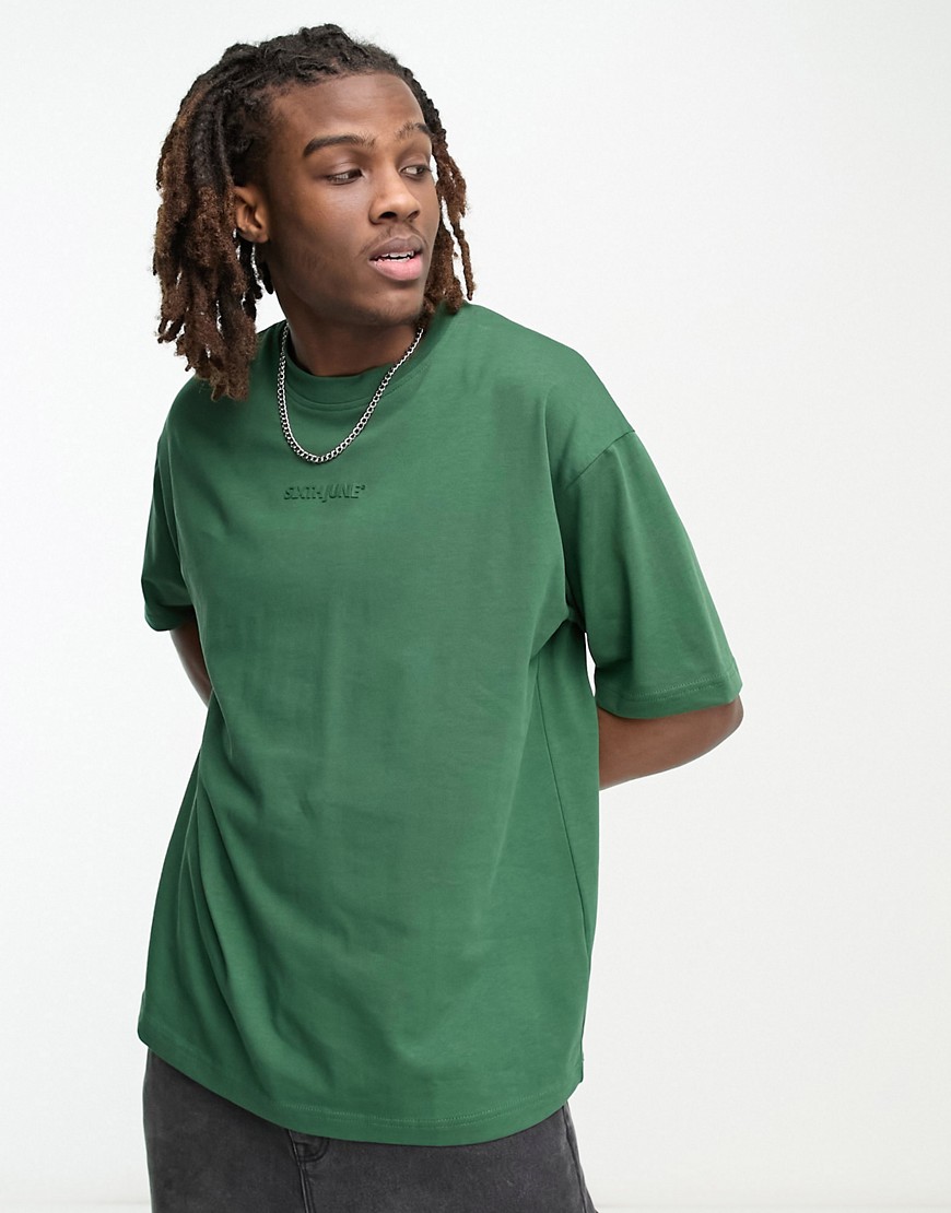 T-shirt oversize pesante color verde bosco - Sixth June T-shirt donna  - immagine3