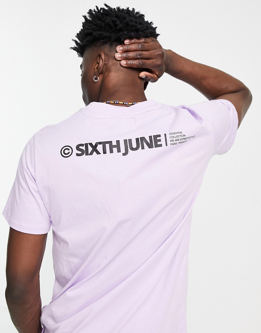 Sixth June t-shirt set in lilac purple with logo back print