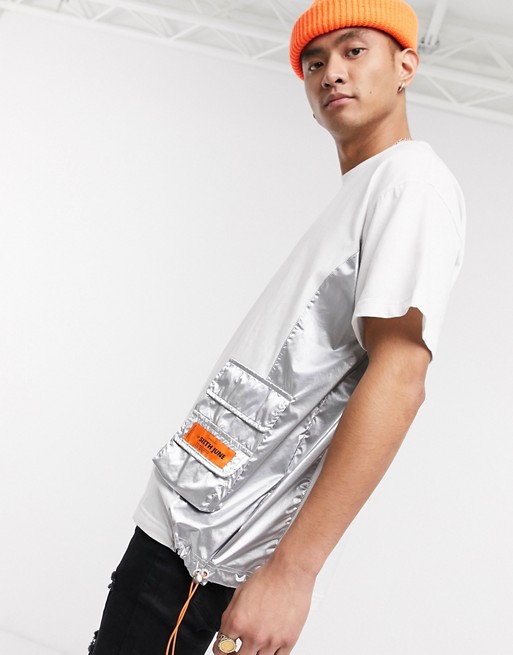 Sixth June t-shirt with metallic panels in white