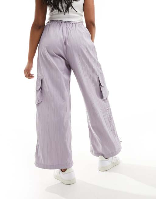 Sixth June texture nylon cargo pants in purple | ASOS