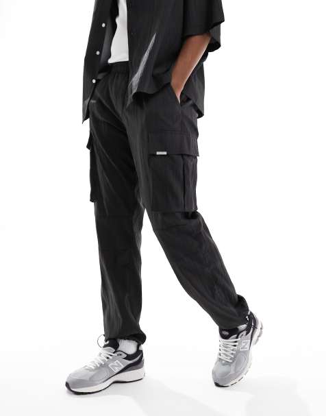 Sixth June textured cargo pants in black - part of a set - view 1