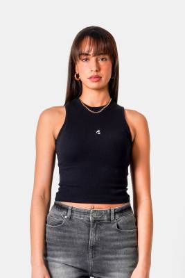 Sixth June - Top sans manches à caur brodé - Noir