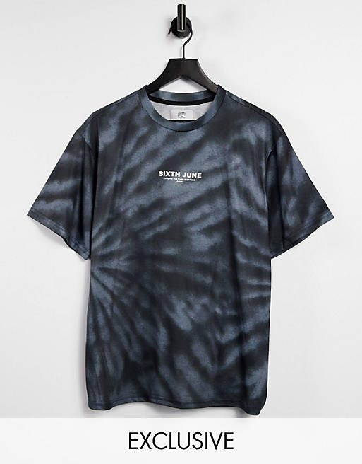 Sixth June tour tie dye t-shirt in black exclusive at  