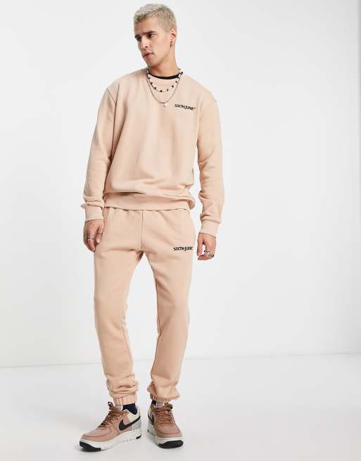 Sixth June tracksuit set in beige