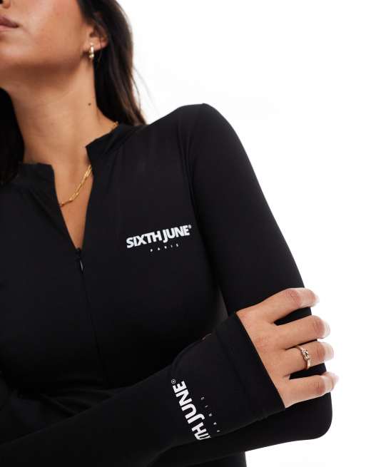 Sixth June - Unitard met lange mouwen en logo in zwart, 2 van 4