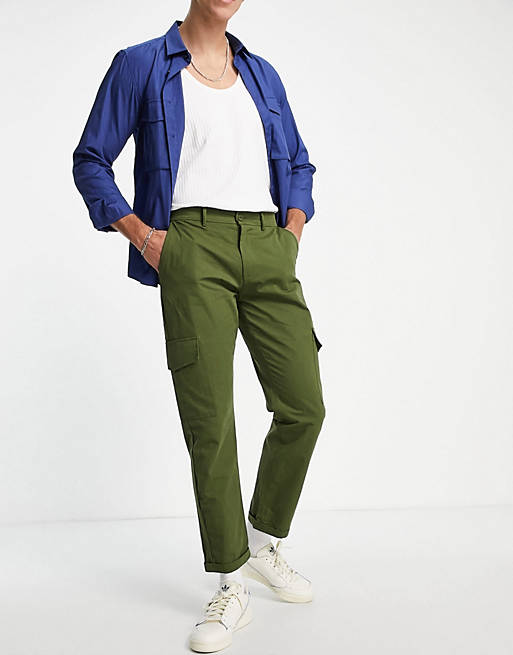 Sixth June utility relaxed fit cargo trousers in khaki