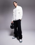 [Sixth June] Sixth June utlity shirt with hardware detail in cream-White M CREAM