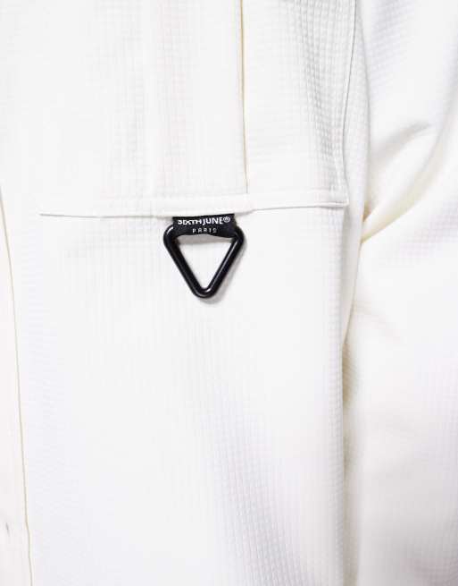 Sixth June utlity shirt with hardware detail in cream, 3 of 4