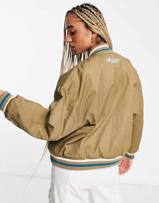 Sixth June varsity jacket in beige | ASOS