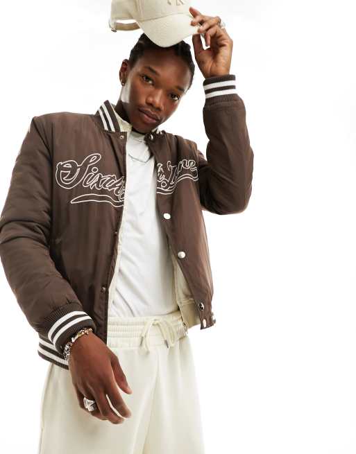 Supreme Worn Leather Varsity Jacket