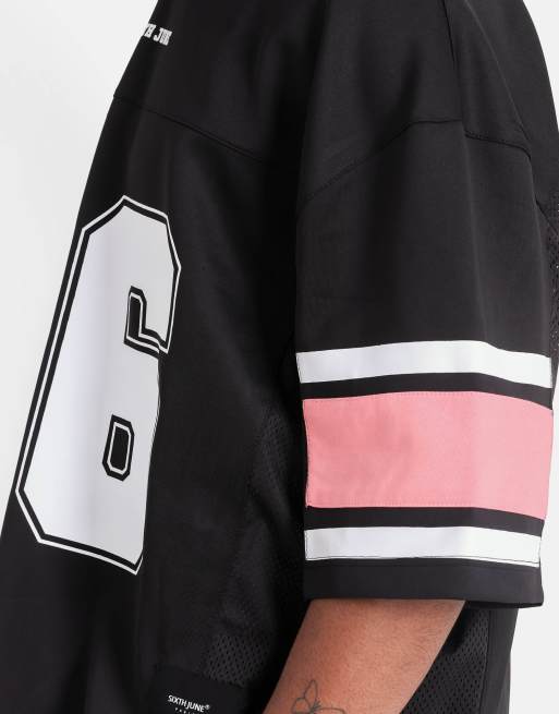 Sixth June – Varsity – Kurzärmliges Football-T-Shirt in Schwarz, 2 von 4
