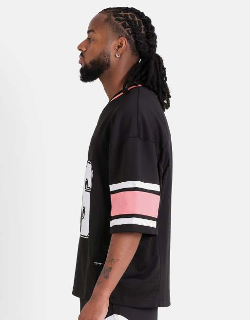 Sixth June – Varsity – Kurzärmliges Football-T-Shirt in Schwarz, 4 von 4
