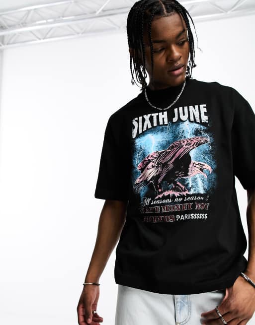 Sixth June vintage eagle t shirt in black ASOS