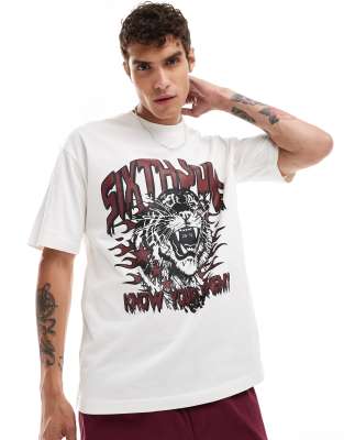 vintage tiger print t-shirt in white