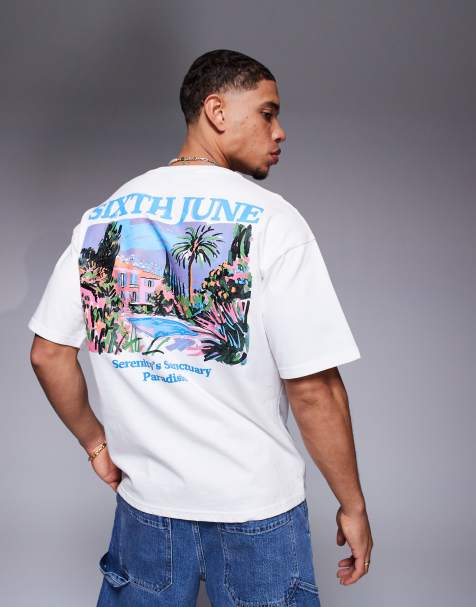 Sixth June – Vit t-shirt med Serenity-motiv tryck baktill - view 1