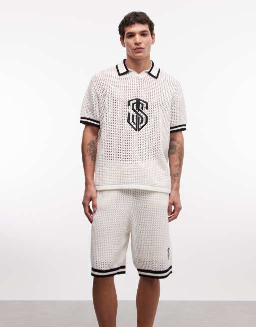 Sixth June – Vita, stickade shorts med broderi, del av set, 2 av 5