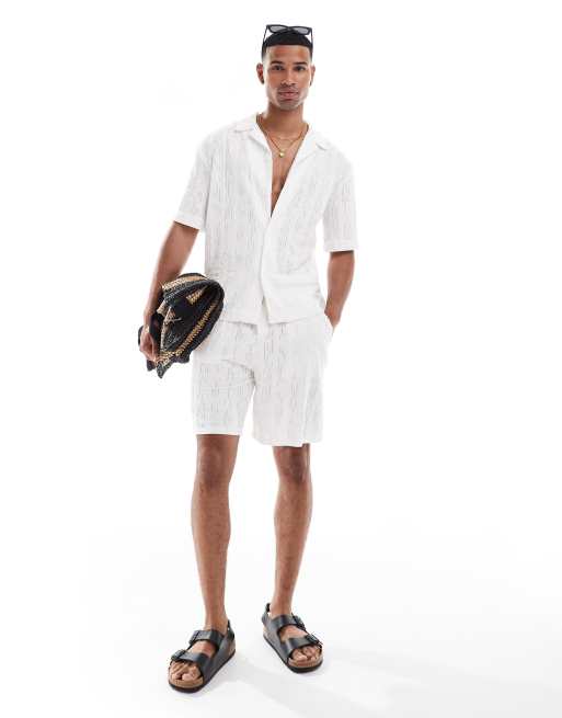 Sixth June – Vita strukturerade shorts, del av set