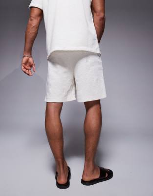 Sixth June waffle detail shorts in cream - part of a set | ASOS