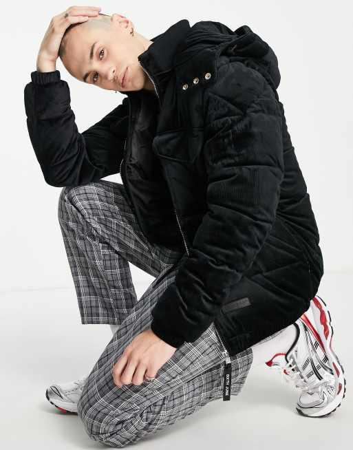 Sixth June – Wattierte Jacke aus Cord in Schwarz, 4 von 4