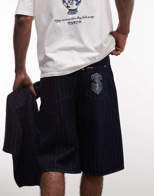 Sixth June – Weites Jeanshemd in Marineblau gestreift, Kombiteil, 5 von 5