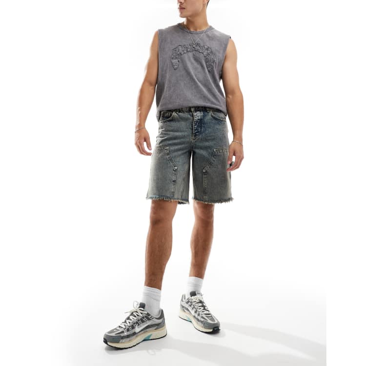 Sixth June worker denim shorts in mid blue | ASOS