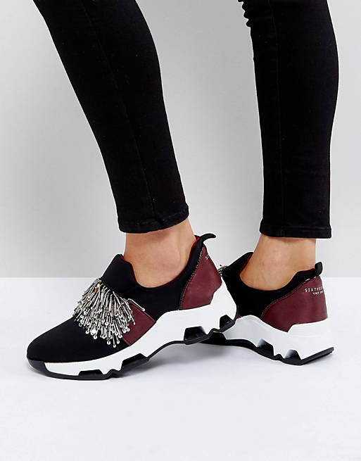 SixtySeven Black Embellished Trainers
