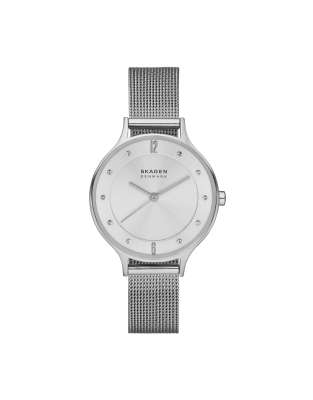 Skagen - Anita Lille - Damenarmbanduhr aus Edelstahl mit drei Zeigern-Silber