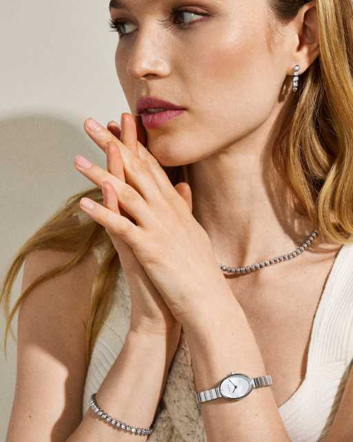 Skagen Anita oval two-hand stainless steel watch in silver, 3 of 4