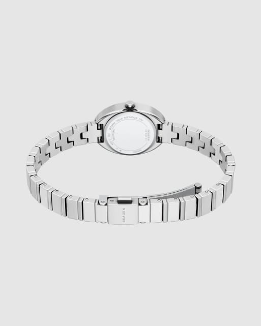 Skagen Anita oval two-hand stainless steel watch in silver, 4 of 4