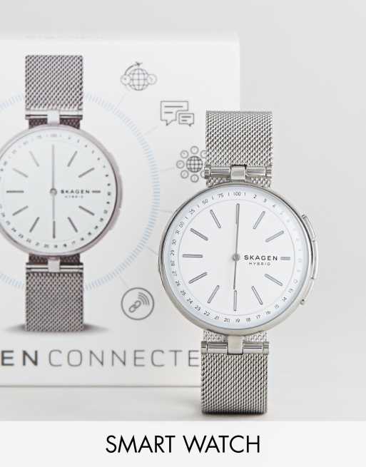 Skagen Connected SKT1400 Signatur mesh hybrid smart watch in silver