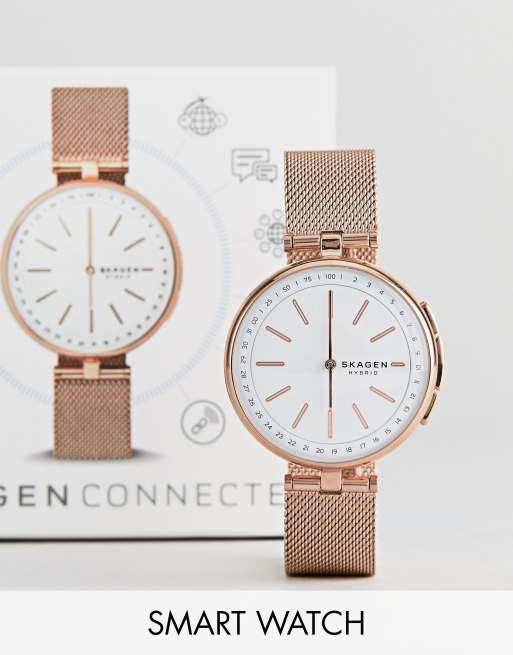 Skagen hybrid shop smartwatch rose gold