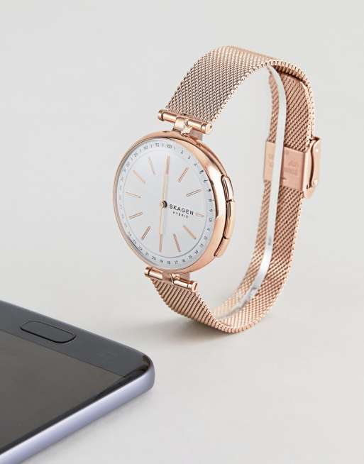 Skagen hybrid smartwatch on sale womens rose gold