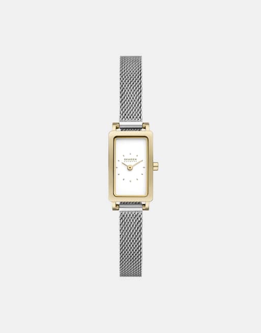 Skagen – Hagen – Kleine Damenuhr aus goldfarbenem Edelstahl mit zwei Zeigern