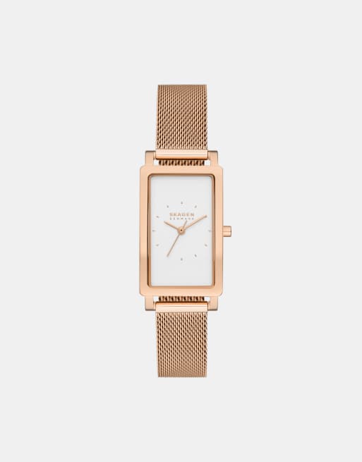 Skagen - Hagen Lille - Montre en acier inoxydable avec mouvement à 3 aiguilles - Or rose