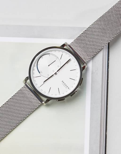 Skagen Hagen Mesh Connected Smart Watch In Silver SKT1100