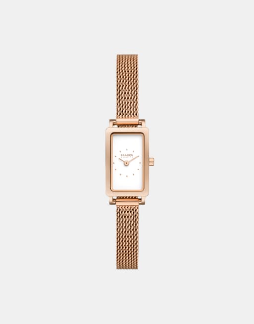 Skagen - Hagen - Montre en acier inoxydable avec mouvement à 2 aiguilles - Or rose