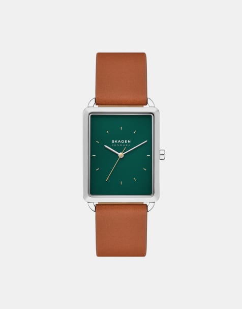 Skagen - Hagen - Montre homme à trois aiguilles en acier inoxydable argenté - Marron - view 1