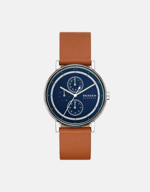 Skagen Men multifunction signatur, brown stainless steel in brown