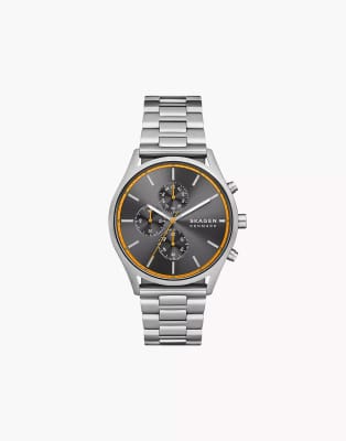asos Skagen Men's holst chronograph silver stainless steel watch - SILVER