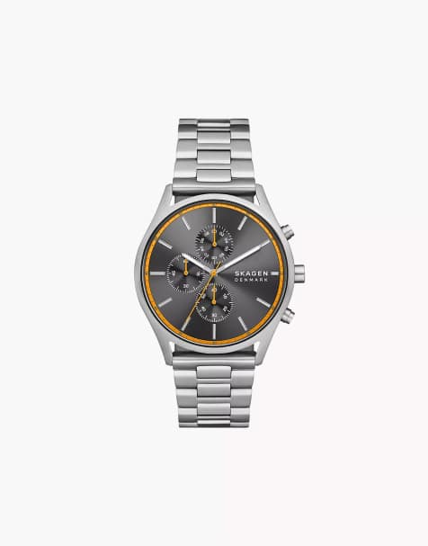 Skagen Men's holst chronograph, silver stainless steel watch - SILVER - view 1