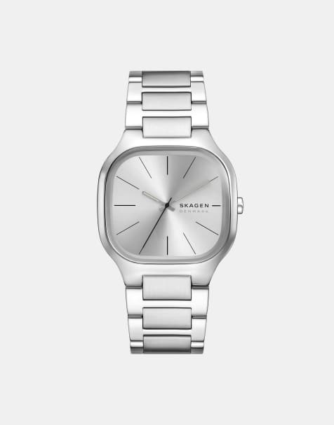 Skagen Men's mellem three-hand, silver stainless steel watch in silver - view 1