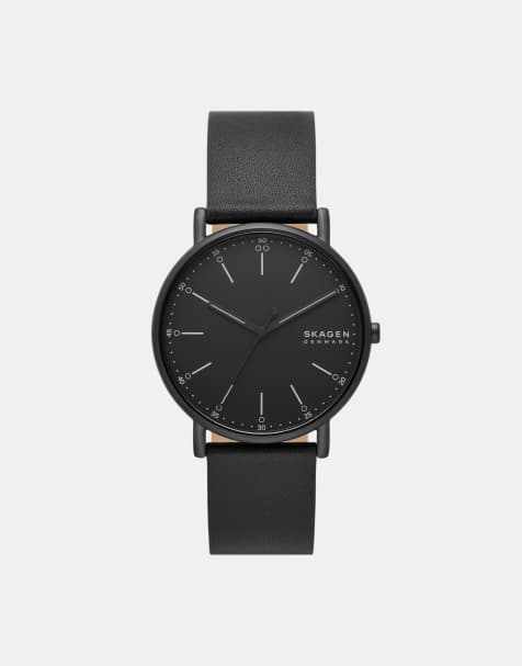 Skagen Men's signatur three-hand, black stainless steel watch- BLACK - view 1