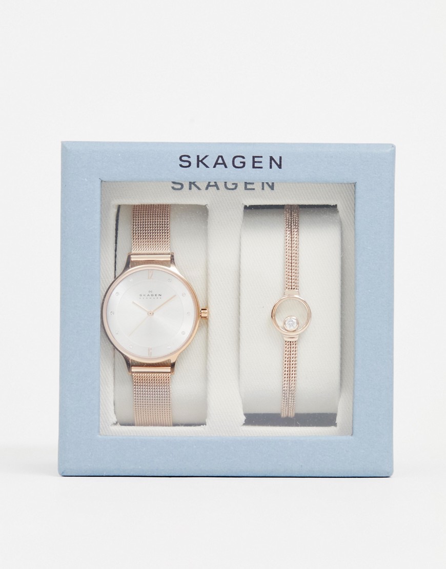 Skagen - Mesh horloge voor dames in goud SKW1096