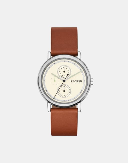 Skagen – Multifunction Signatur – Herrenuhr aus braunem Edelstahl