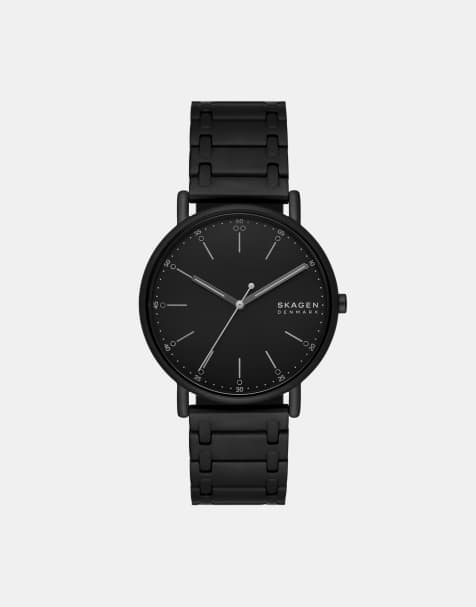 Skagen – Signatur – Herrenuhr aus schwarzem Edelstahl mit drei Zeigern und schwarzem Armband - view 1