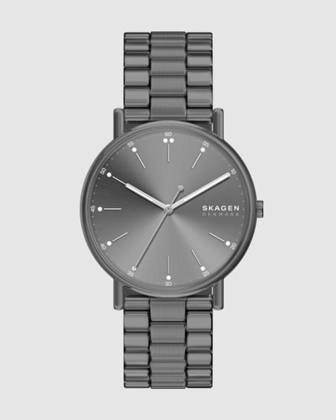 Skagen Signatur three-hand gunmetal stainless steel watch in gunmetal - view 1