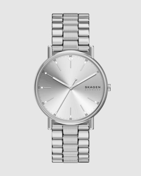 Skagen Signatur three-hand stainless steel watch in silver - view 1