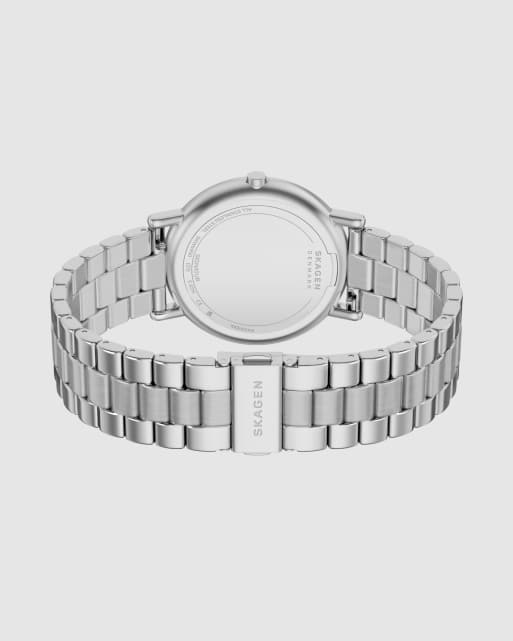 Skagen Signatur three-hand stainless steel watch in silver, 4 of 4