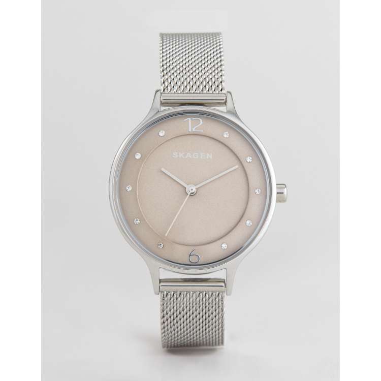 Skagen SKW2649 Anita Mesh Watch In Pink ASOS