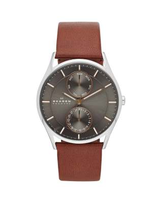 asos Skagen SKW6086 Holst leather watch in brown
